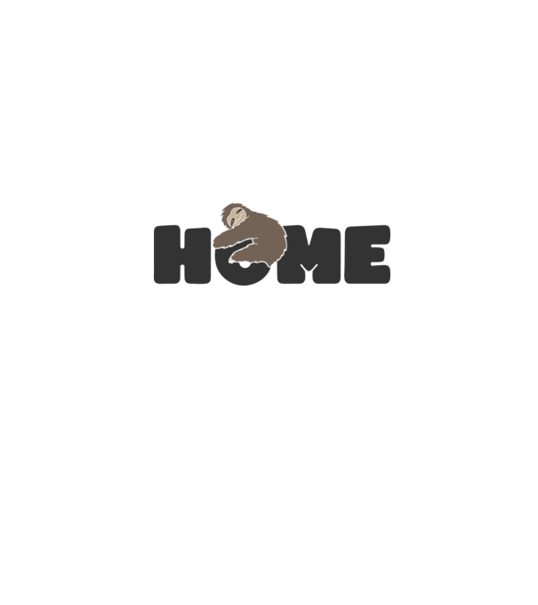 Home Sloth model alb pe tricou