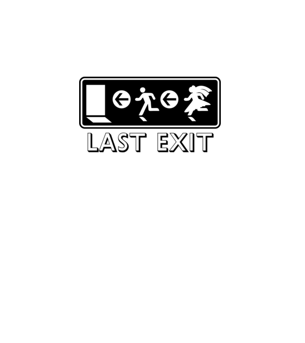 Last Exit model alb pe tricou