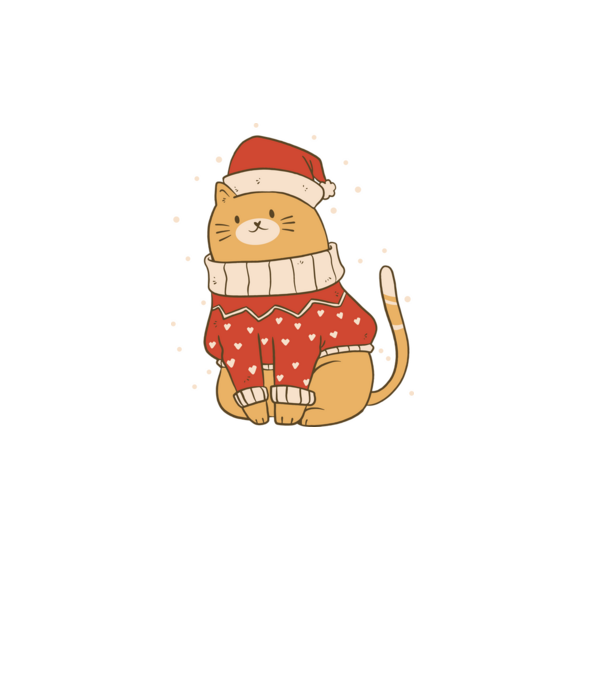 Christmas cat model negru pe tricou