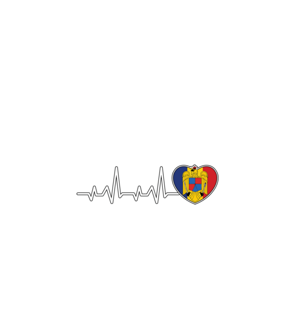 ROMANIA heartbeat model negru pe tricou