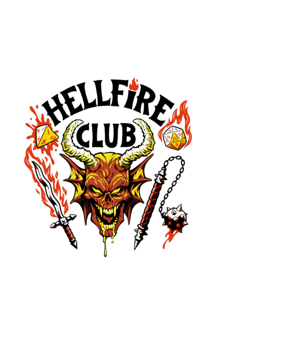 Hellfire ok model alb pe tricou