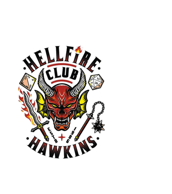 hellfire club hawkins model alb pe tricou