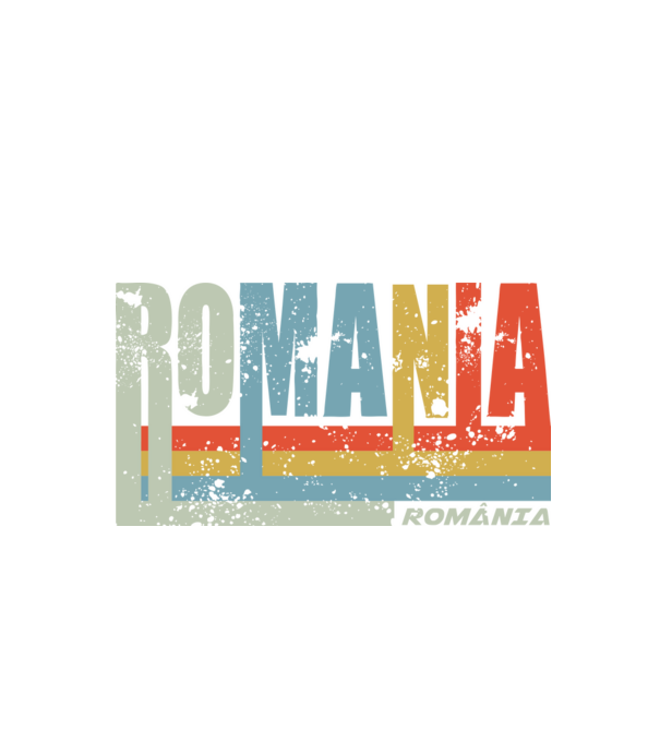 România retro model negru pe tricou
