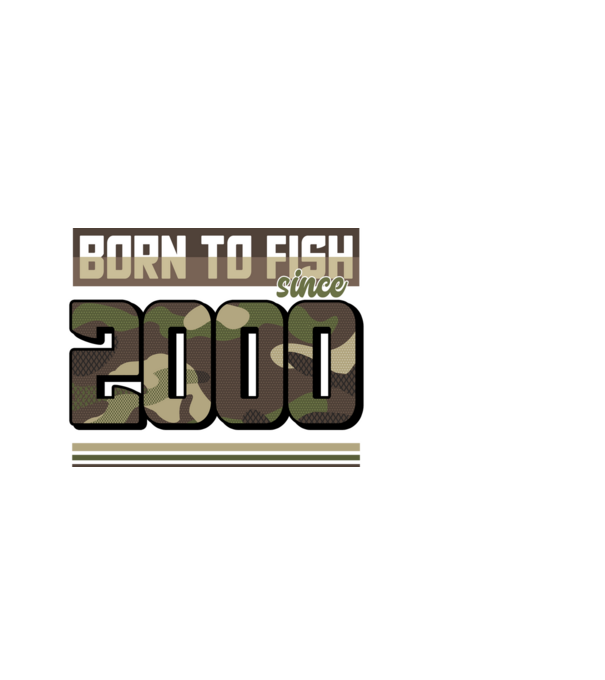 Born to fish since 2000 model negru pe tricou