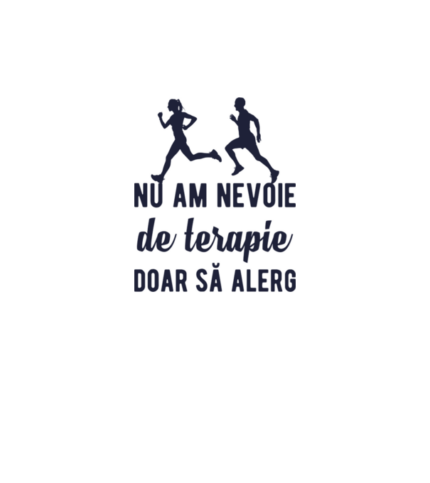 nu am nevoie de terapie, doar să alerg model gri pe tricou