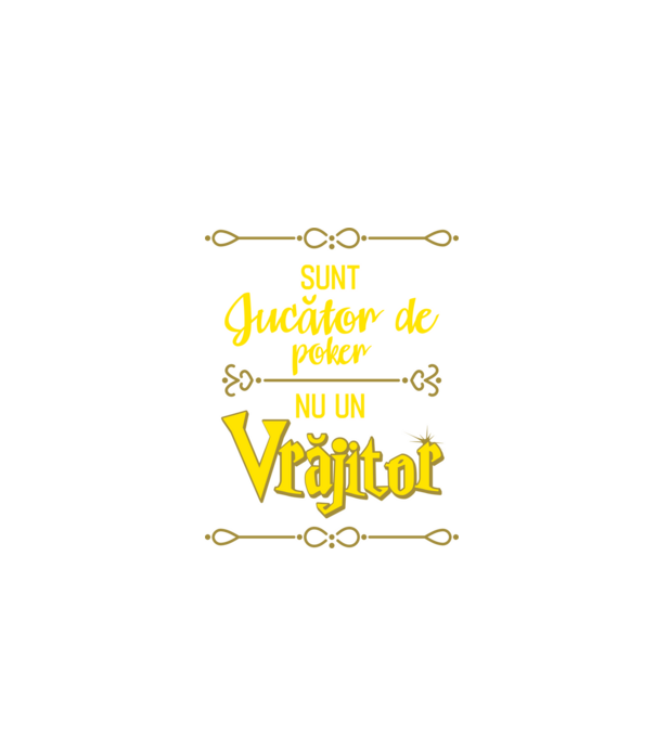 sunt jucător de poker, nu un vrăjitor model negru pe tricou