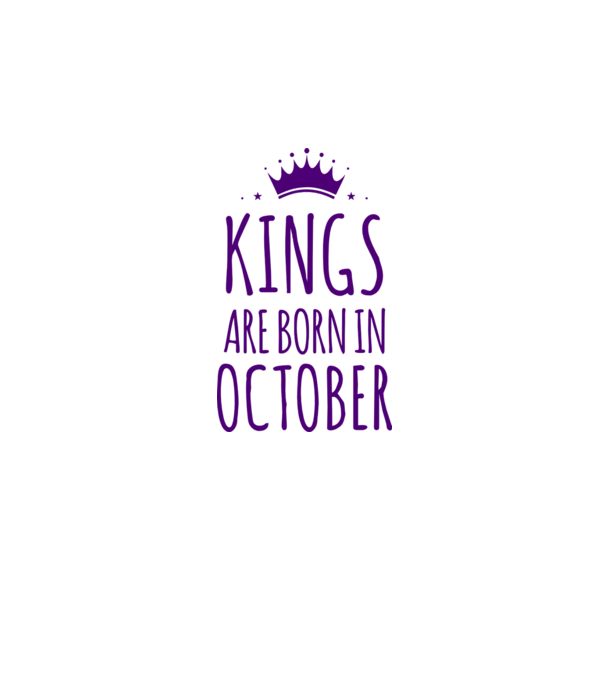 Kings are born in - October model alb pe tricou