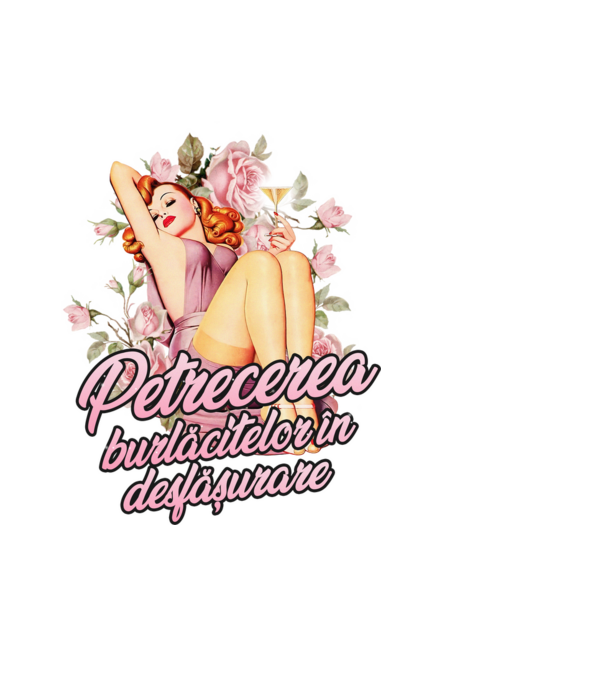 Petrecerea burlăcitelor în desfășurare model negru pe tricou