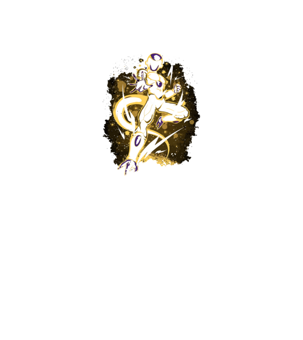 golden freeza dragonball model gri închis pe tricou