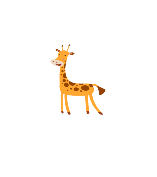 Girafă drăguță model alb pe tricou