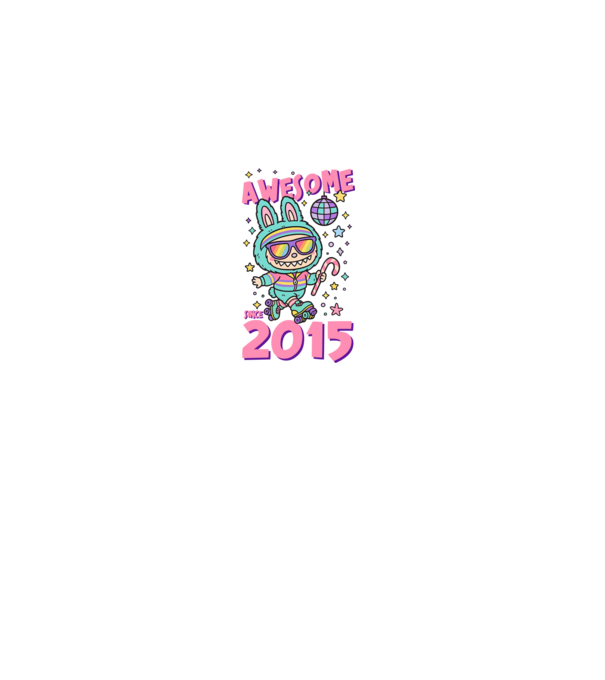 Awesome since 2015 - Labubu model negru pe tricou