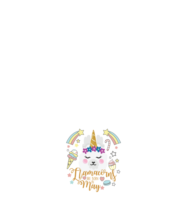 Llamacorns are born in May model negru pe tricou