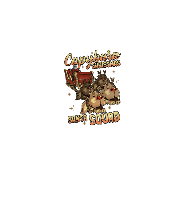 Capybara christmas santa squad model negru pe tricou
