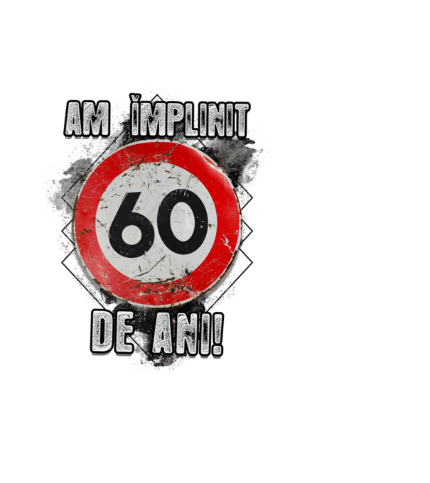 Am împlinit 60 de ani! model albastru deschis pe tricou