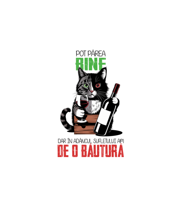 sunt bun pentru o băutură Alb model alb pe tricou