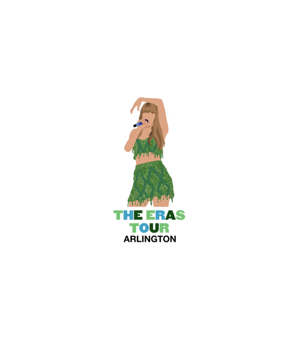 Taylor Swift The Eras Tour Arlington 2 model alb pe tricou