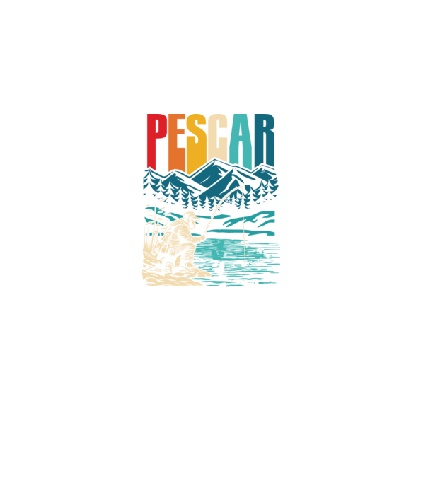 Pescar retro model negru pe tricou