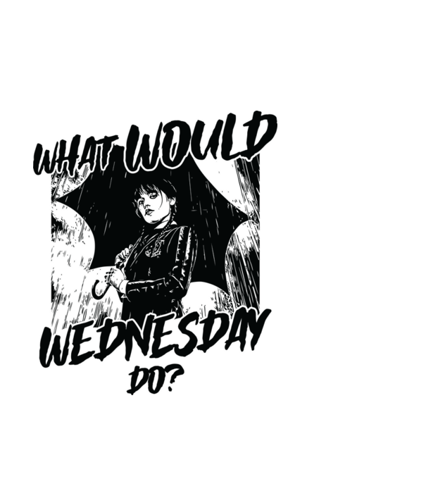 What would Wednesday do model albastru deschis pe tricou