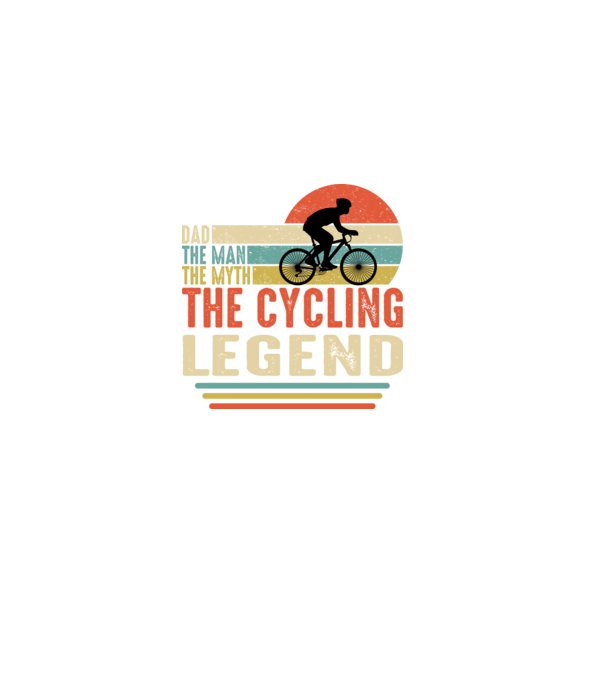 Dad the man, the myth, the cycling legend model negru pe tricou