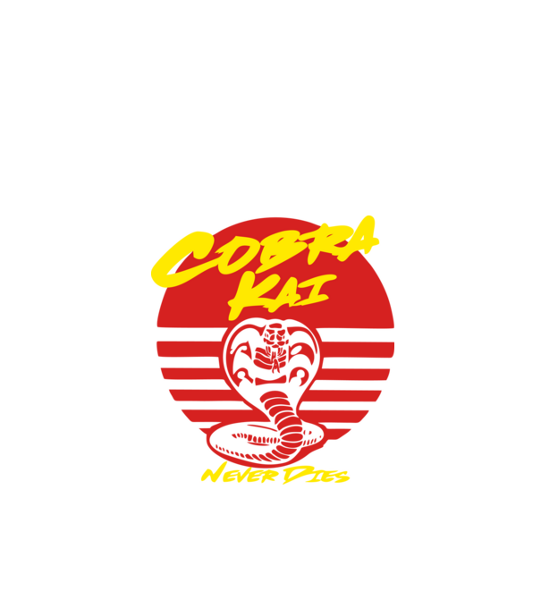 cobra kai sunset logo model negru pe tricou