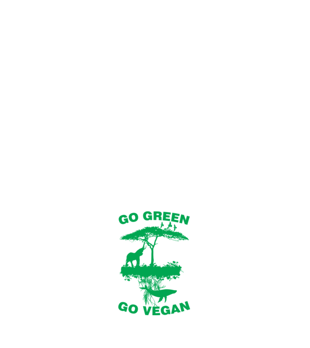 go green go vegan model negru pe tricou