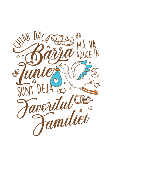 Favoritul familiei IUNIE model negru pe tricou