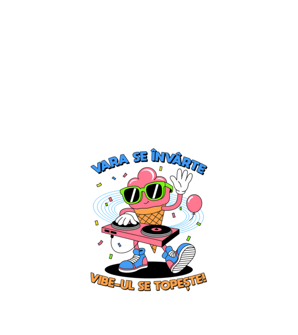 Vara se învârte model alb pe tricou