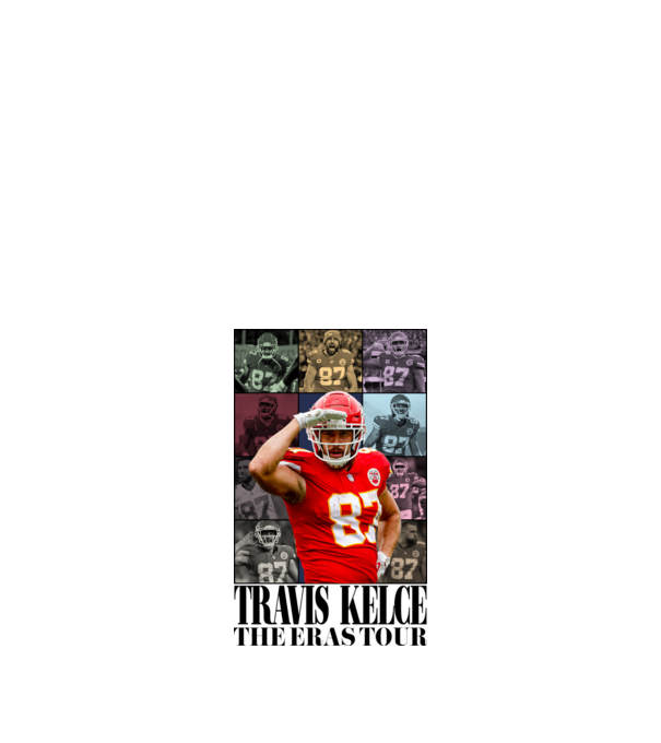 Taylor Swift Eras Travis Kelce model alb pe tricou