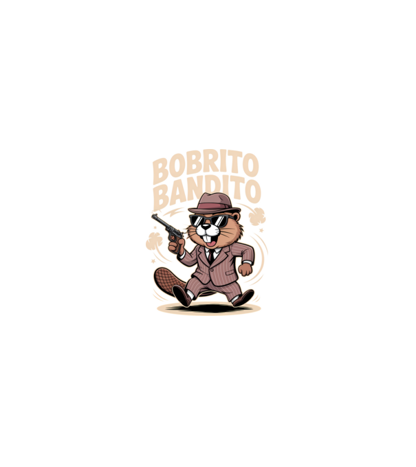 Bobrito Bandito model negru pe tricou