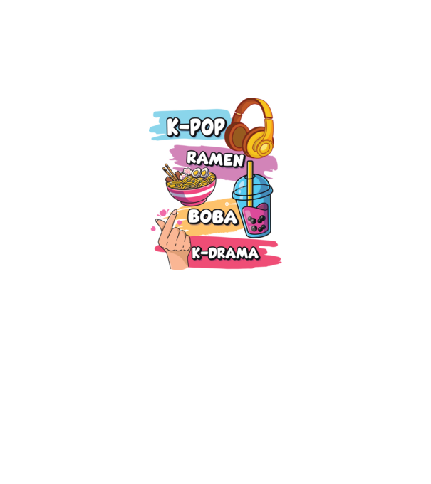 K-POP RAMEN BOBA K-DRAMA model negru pe tricou