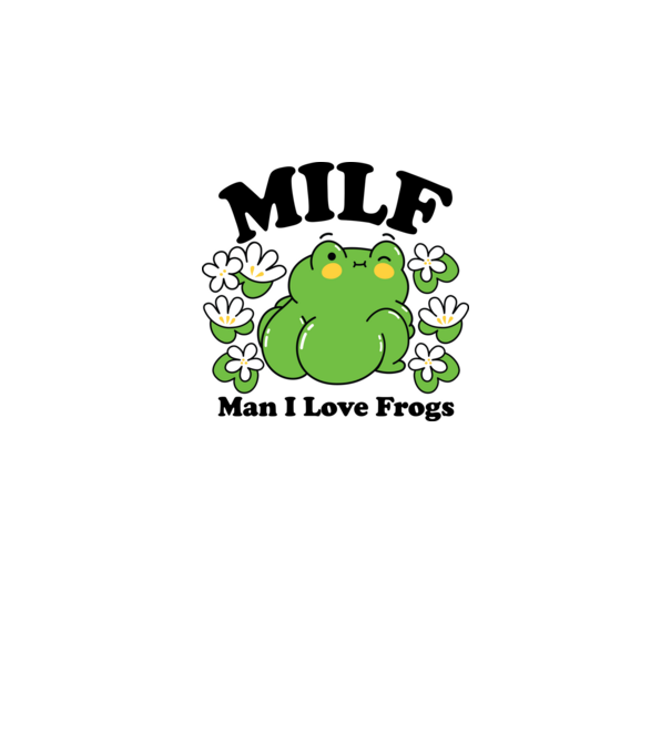 MILF man i love frogs model alb pe tricou