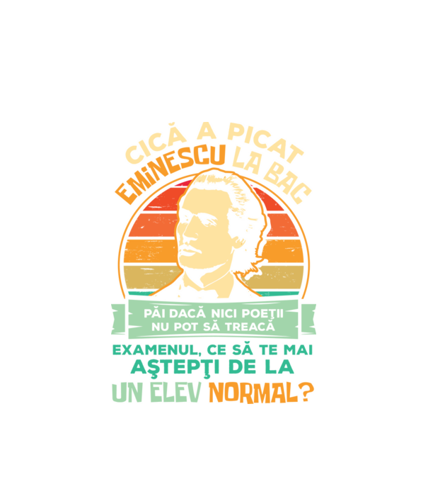 Eminescu model alb pe tricou