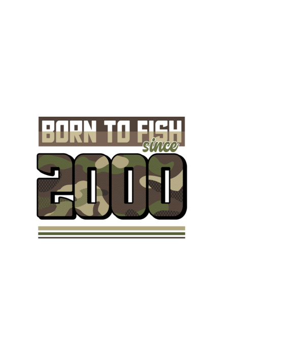 Born to fish since 2000 model negru pe tricou