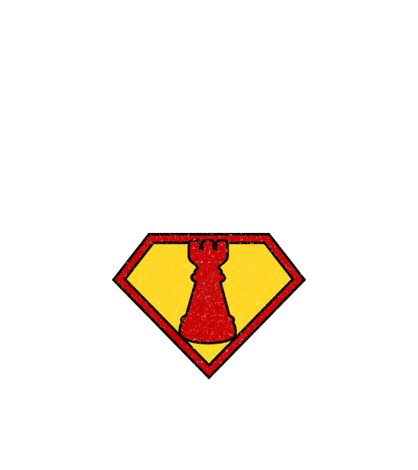 SuperChess turnul de sah model albastru închis pe tricou