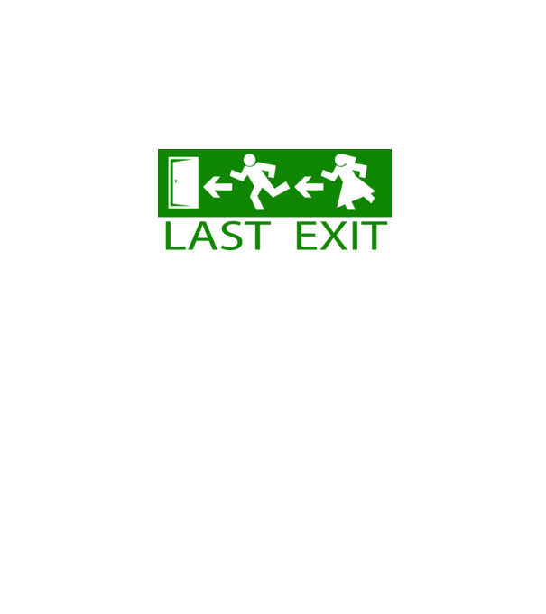 Last Exit model alb pe tricou