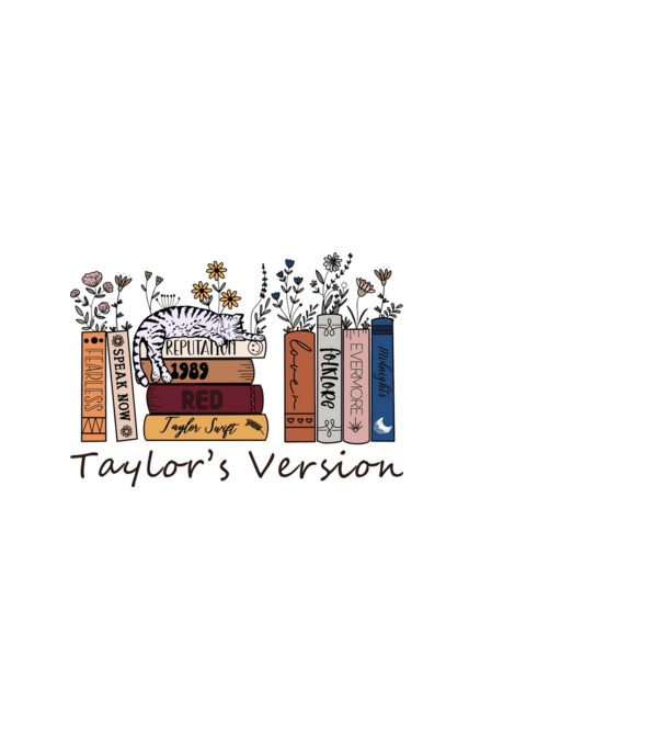 Eras tour books color cat model alb pe tricou