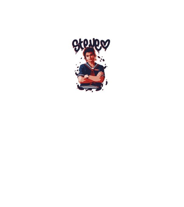 steve stranger things model alb pe tricou