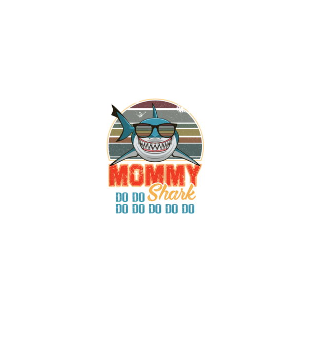 Mommy Shark model negru pe tricou