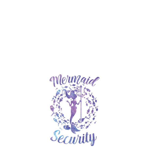 Mermaid Security girls aquarell model negru pe tricou