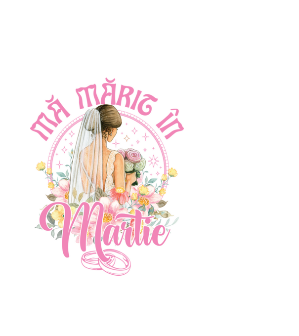mă mărit - în martie model alb pe tricou