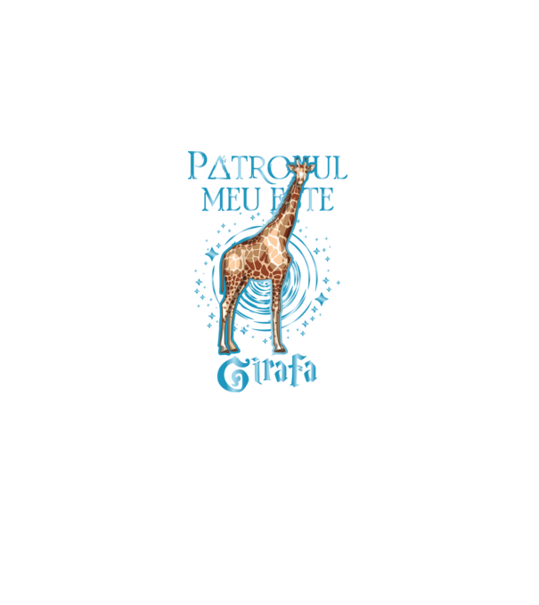 Patronul meu este GIRAFA model negru pe tricou