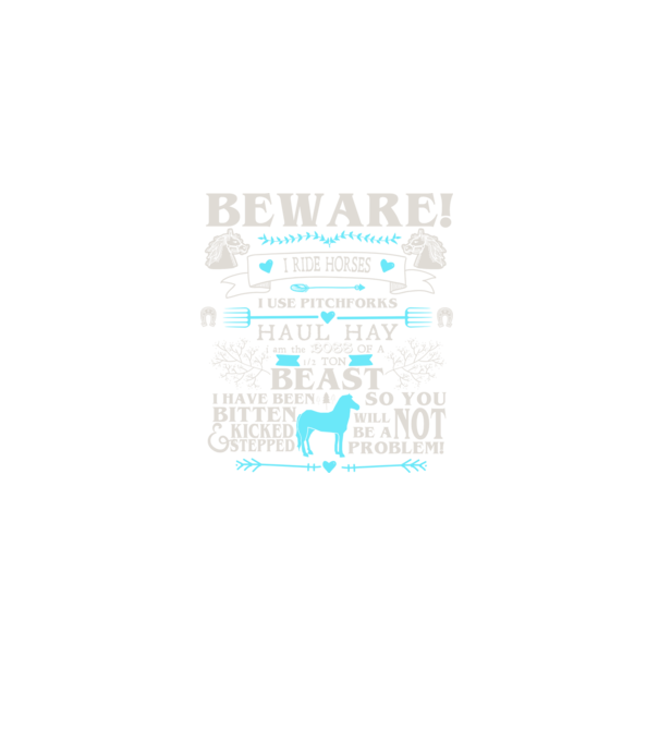 Beware i ride horses model negru pe tricou