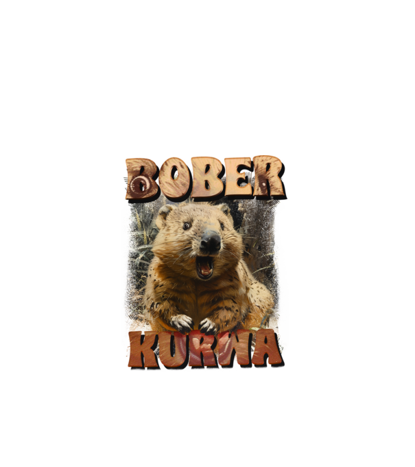 BOBER wombat model negru pe tricou