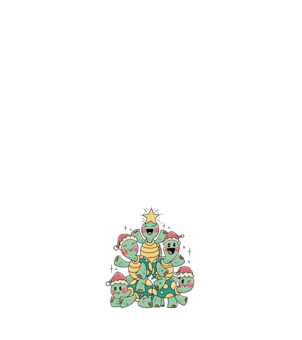 Turtle christmas tree model alb pe tricou
