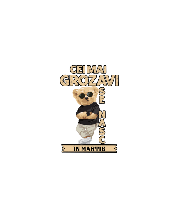Teddy cel cool Martie model negru pe tricou