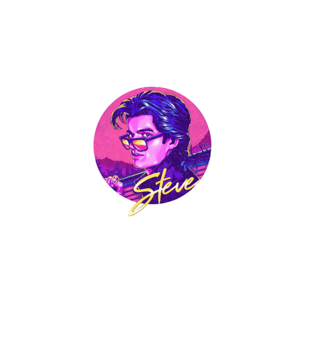 steve neon stranger things model negru pe tricou