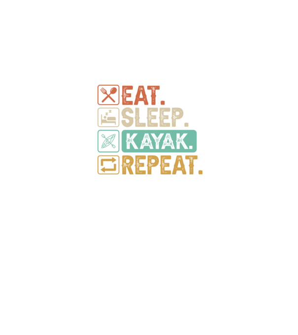Eat Sleep Kayak model negru pe tricou