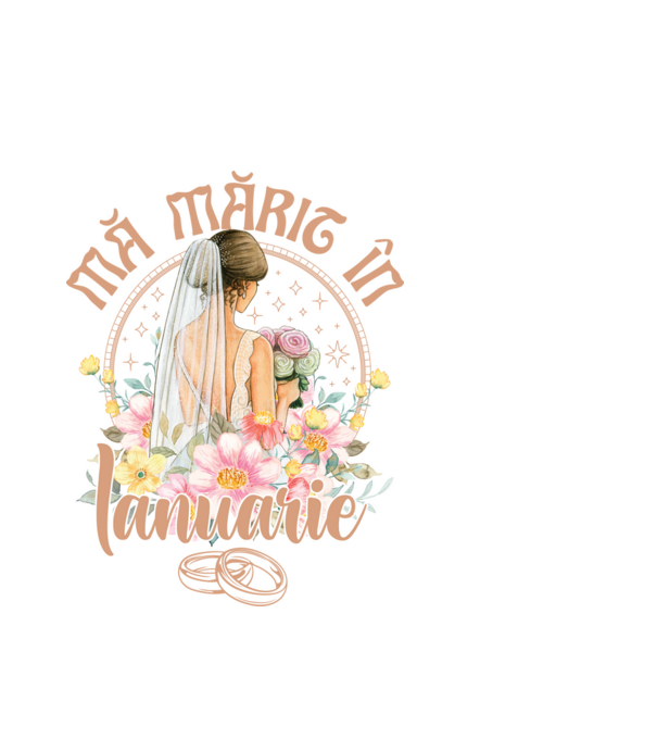 mă mărit - în ianuarie model alb pe tricou