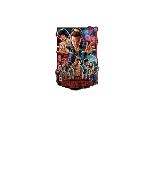 stranger things tribute poster model negru pe tricou