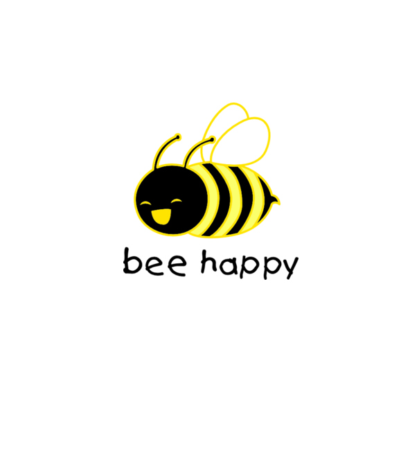 bee happy model gri pe tricou